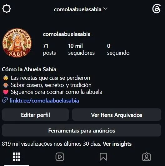 Conta Instagram de Culinária e Gastronomia com 10K+ Seguidores | Alto Engajamento • Muito Ativa - Imagem Principal