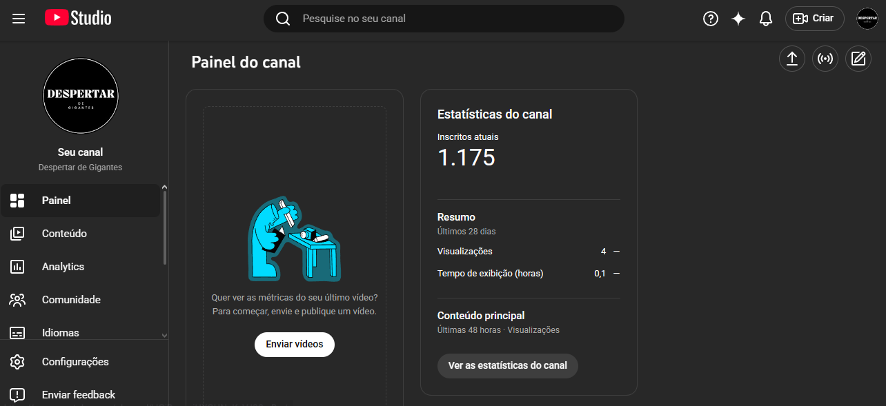 Conta YouTube de Entretenimento com 1K+ Inscritos | Alto Engajamento - Preview 1