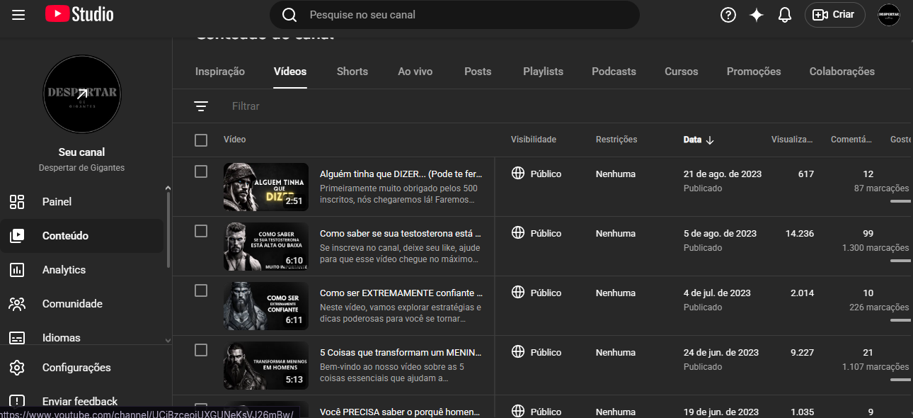 Conta YouTube de Entretenimento com 1K+ Inscritos | Alto Engajamento - Preview 2