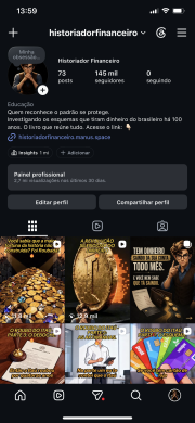 Conta Instagram de Motivação, Luxo e Empreendedorismo com 144K+ Seguidores | Alto Engajamento