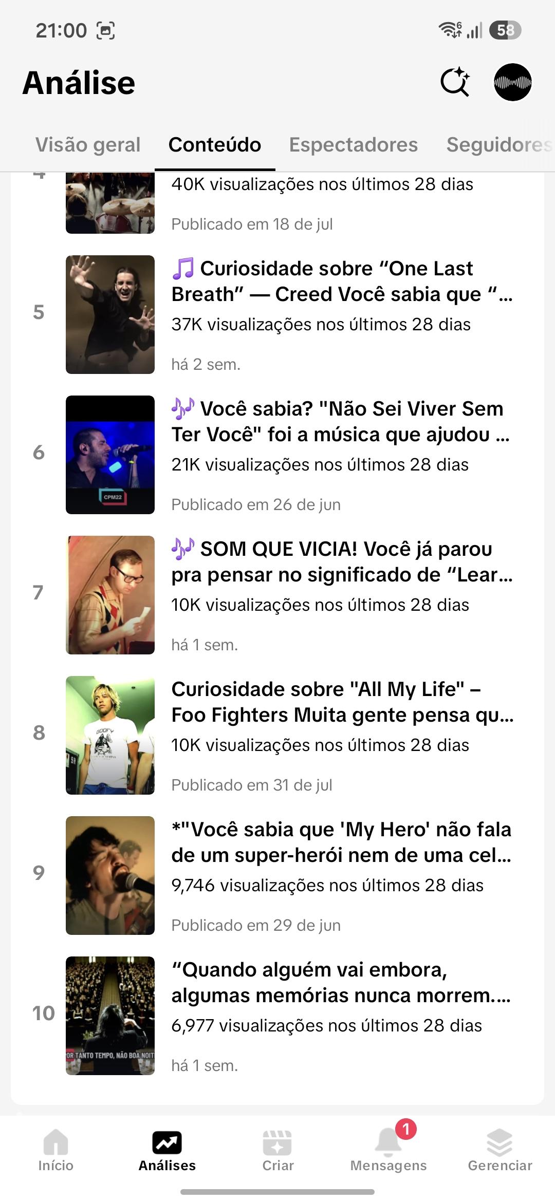 Conta Tiktok de Músicas com 10K+ Seguidores | Alto Engajamento - Preview 7