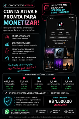 Conta Tiktok de Músicas com 10K+ Seguidores | Alto Engajamento - Imagem Principal