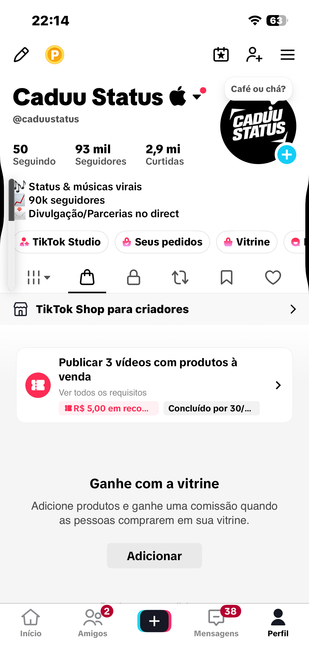 Conta Tiktok de Entretenimento com 92K+ Seguidores - Preview 1