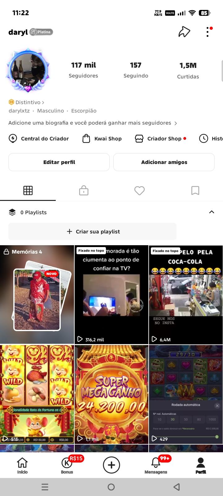 Conta Kwai de Outros com 117K+ Seguidores - Verificada | Alto Engajamento • Muito Ativa - Preview 3