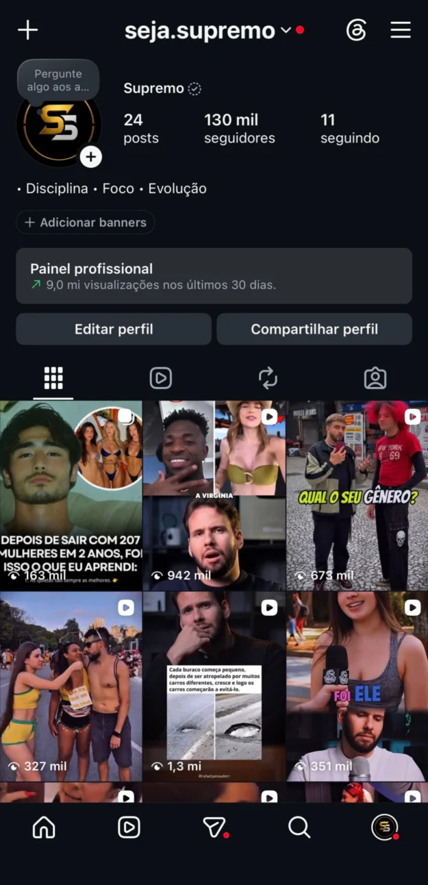 Conta Instagram de Motivação, Luxo e Empreendedorismo com 130K+ Seguidores | Alto Engajamento • Muito Ativa - Imagem Principal