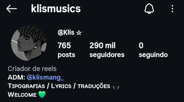 Conta Instagram de Músicas com 200K+ Seguidores | Alto Engajamento • Muito Ativa - Imagem Principal