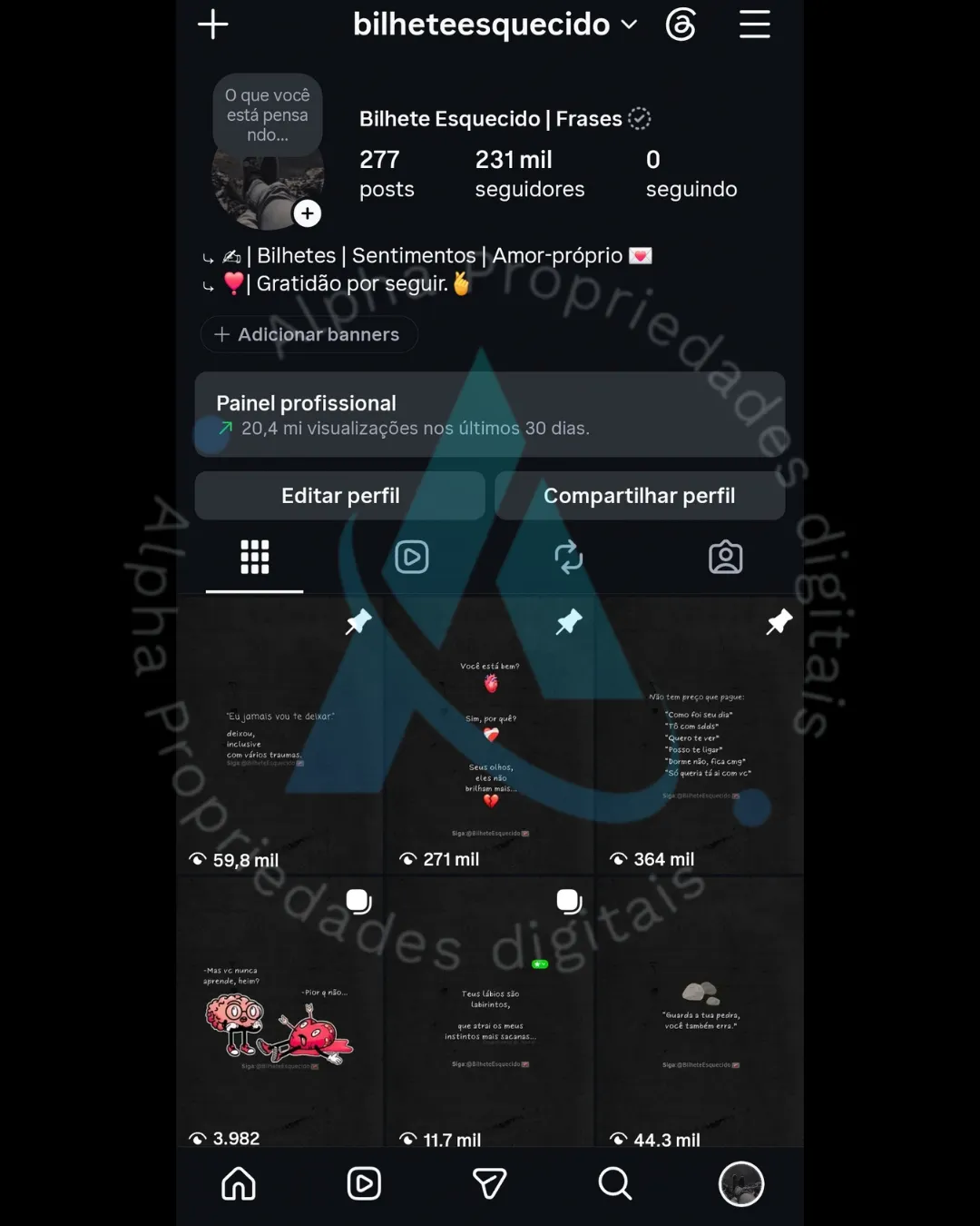 Conta Instagram de Motivação, Luxo e Empreendedorismo com 231K+ Seguidores | Alto Engajamento • Muito Ativa - Imagem Principal