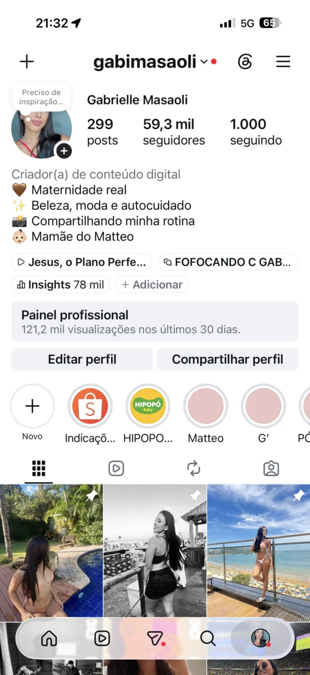 Conta Instagram de Perfil Pessoal com 59K+ Seguidores | Alto Engajamento • Muito Ativa - Imagem Principal