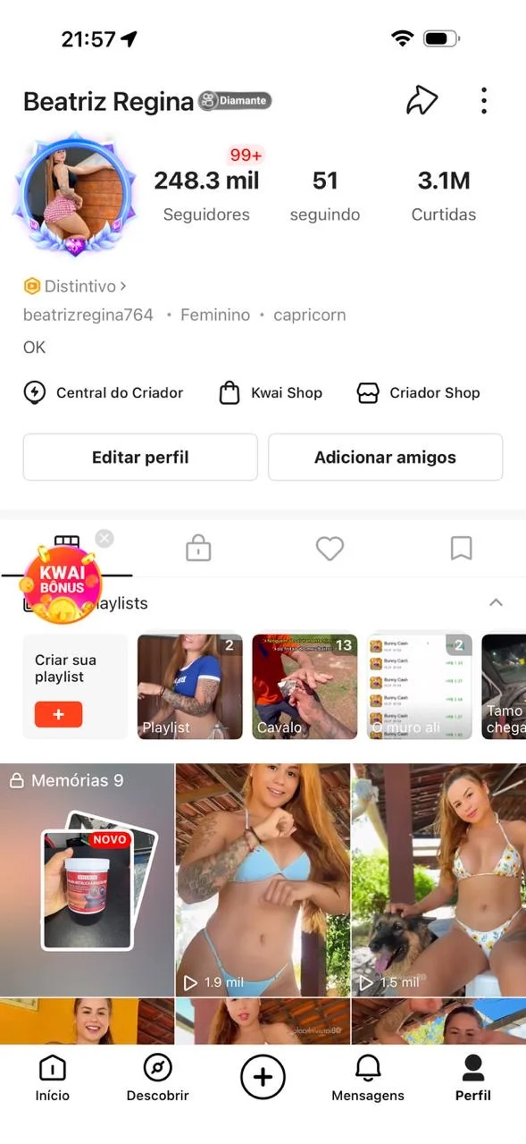 Conta Kwai de Outros com 10K+ Seguidores | Alto Engajamento • Muito Ativa - Imagem Principal