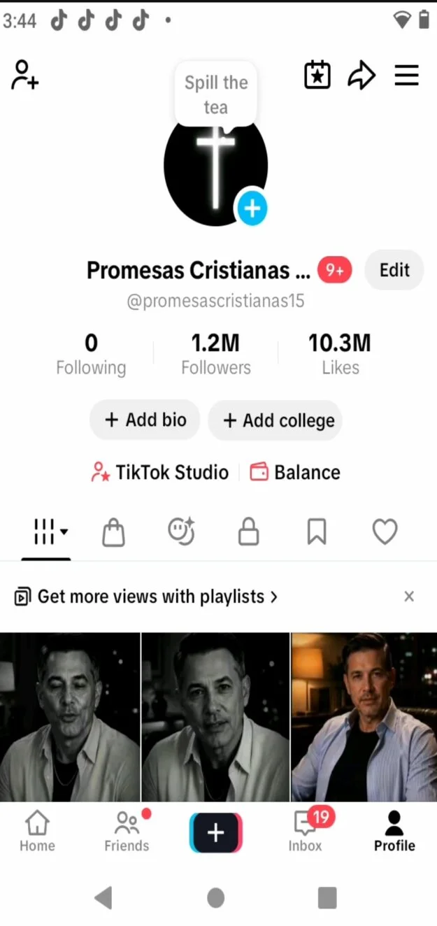 Conta Tiktok de Religião e Espiritualidade com 1M+ Seguidores | Alto Engajamento • Muito Ativa - Imagem Principal