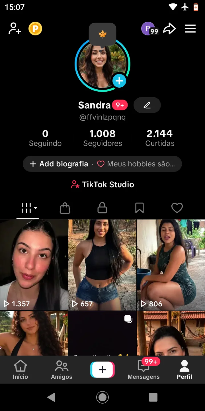 Conta Tiktok de Cabelos e Penteados com 1K+ Seguidores | Alto Engajamento • Muito Ativa - Imagem Principal