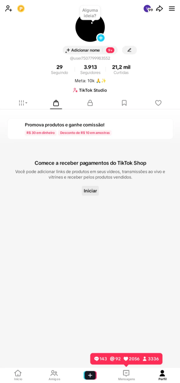 Conta Tiktok de Outros com 4K+ Seguidores | Alto Engajamento • Muito Ativa - Imagem Principal