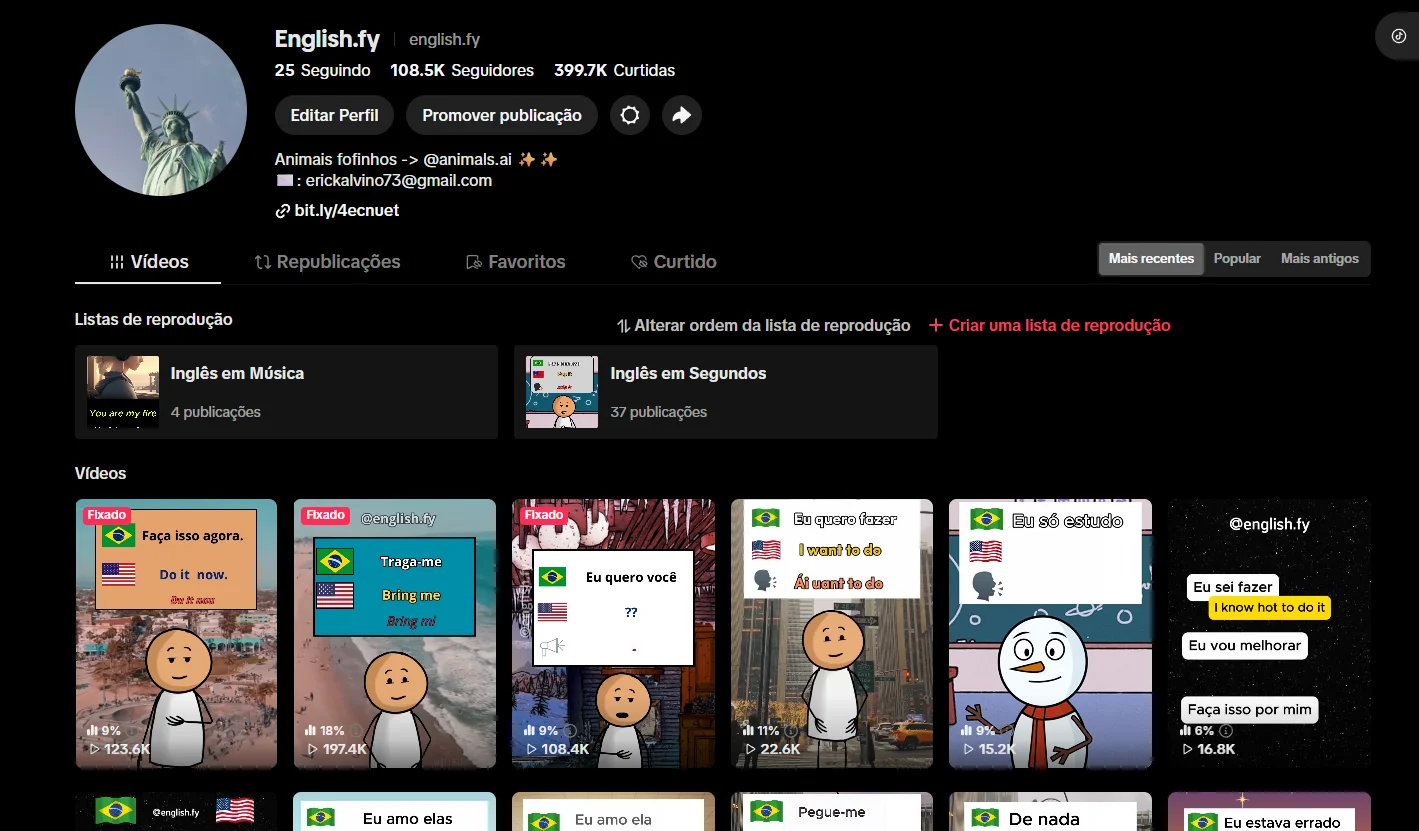 Conta Tiktok de Outros com 108K+ Seguidores - Monetizada | Alto Engajamento • Muito Ativa - Imagem Principal