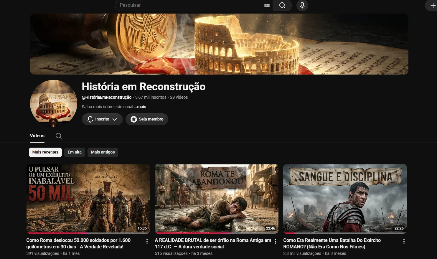 Conta YouTube de Outros com 11K+ Inscritos - Monetizada | Alto Engajamento • Muito Ativa - Imagem Principal