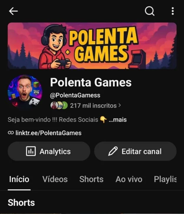 Conta YouTube de Jogos e Games com 217K+ Inscritos - Monetizada | Alto Engajamento • Muito Ativa - Imagem Principal