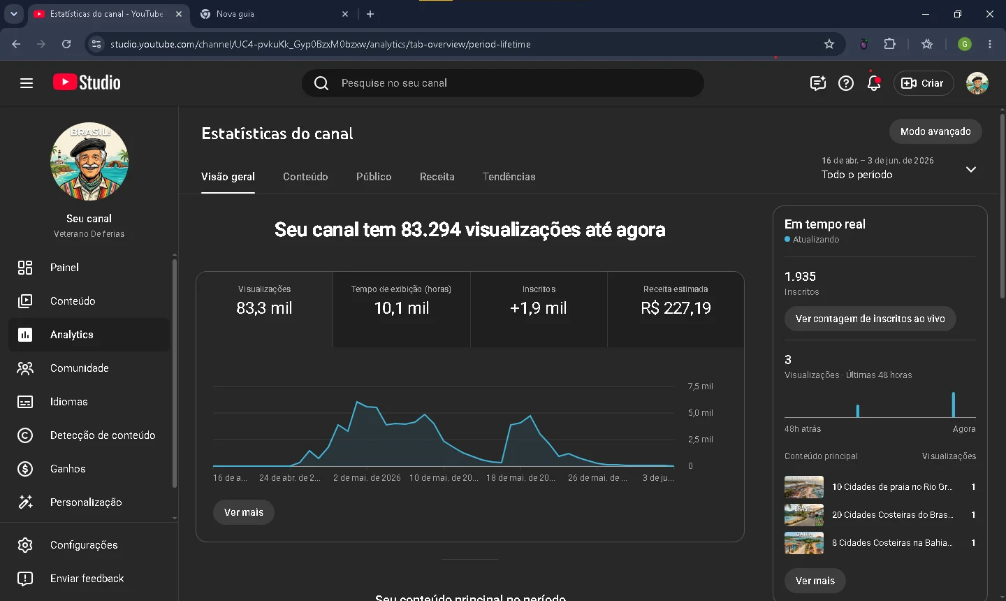 Conta YouTube de Outros com 1K+ Inscritos | Alto Engajamento - Imagem Principal