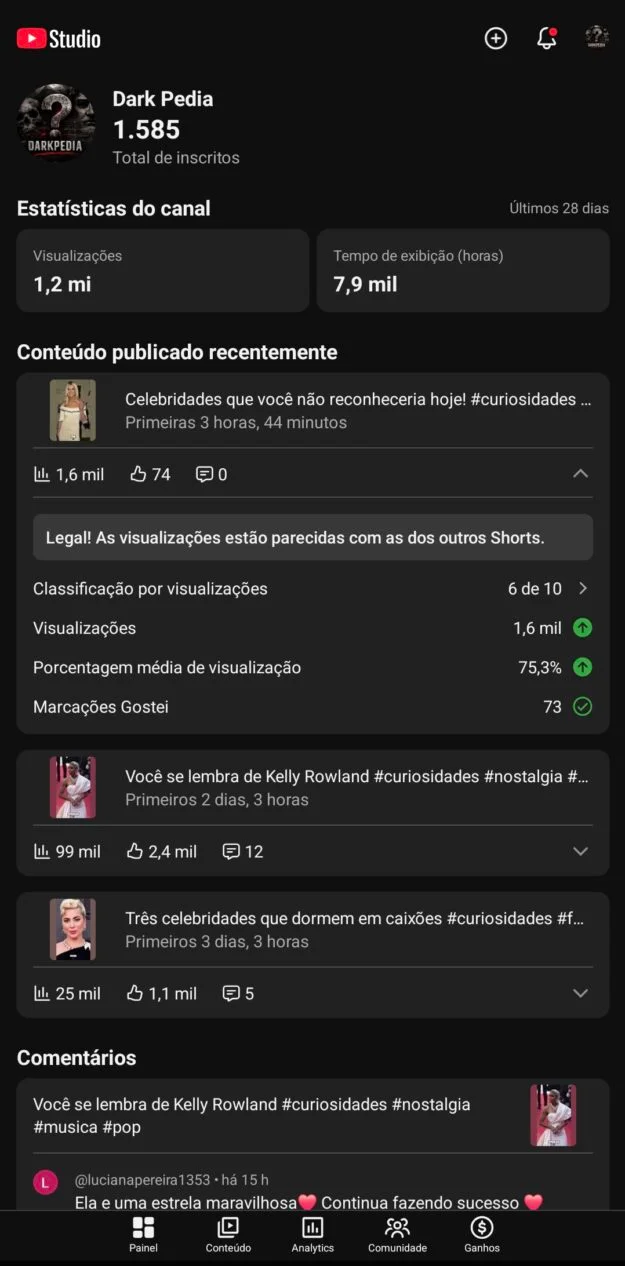 Conta YouTube de Outros com 1K+ Inscritos | Alto Engajamento • Muito Ativa - Imagem Principal