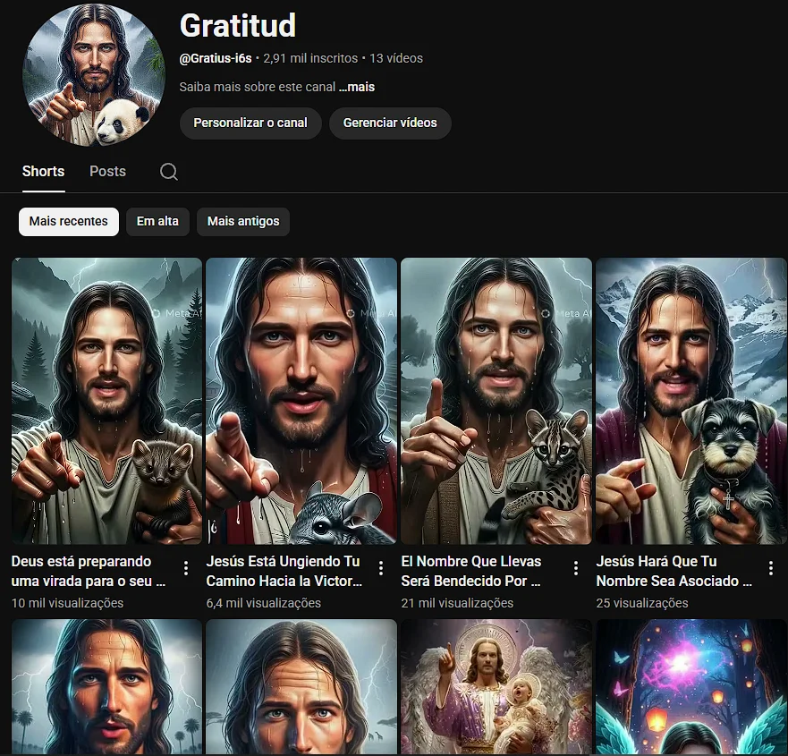 Conta YouTube de Religião e Espiritualidade com 3K+ Inscritos | Alto Engajamento • Muito Ativa - Imagem Principal