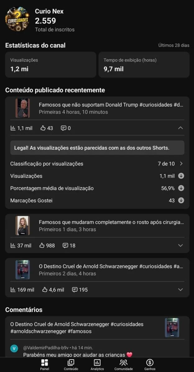 Conta YouTube de Outros com 2K+ Inscritos | Alto Engajamento - Imagem Principal