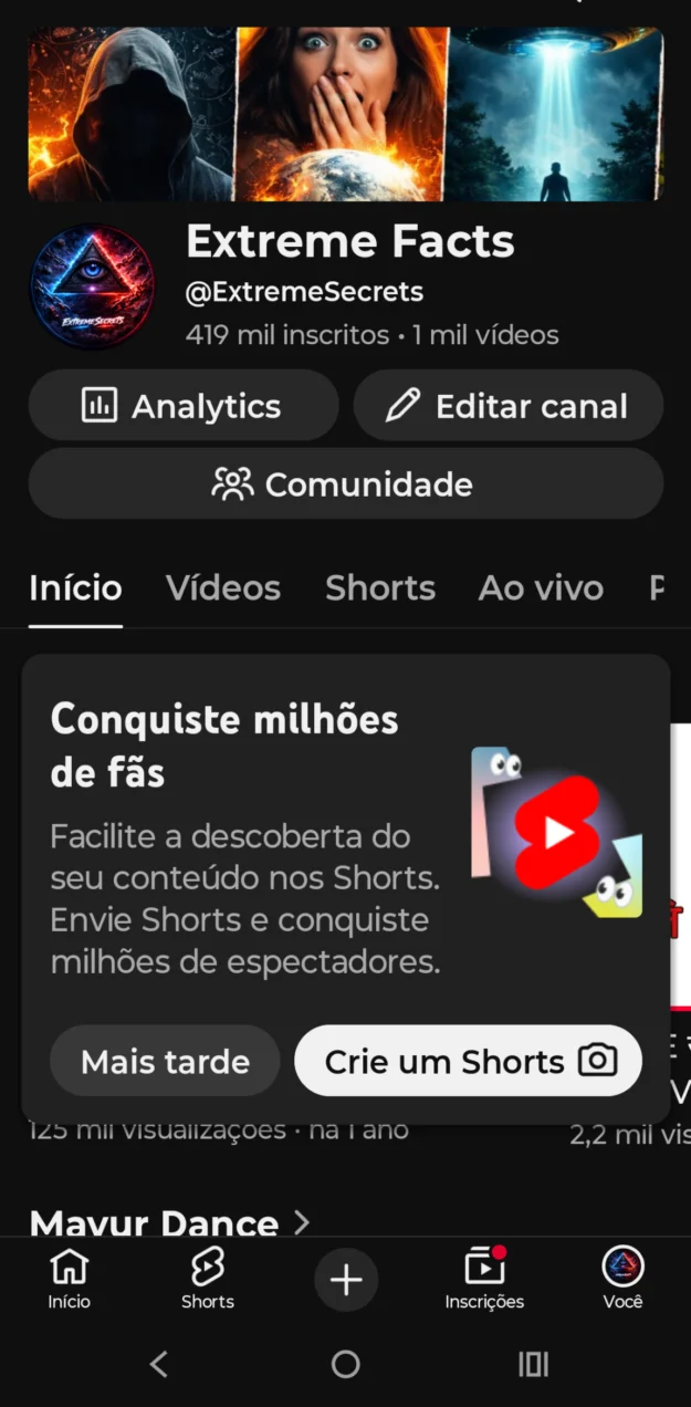 Conta YouTube de Outros com 419K+ Inscritos | Alto Engajamento • Muito Ativa - Imagem Principal