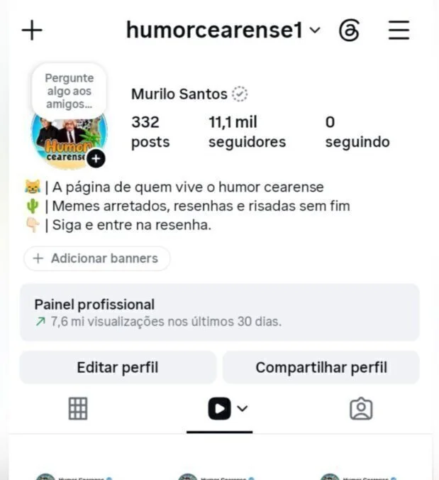 Conta Instagram de Humor com 11K+ Seguidores | Alto Engajamento • Muito Ativa - Imagem Principal