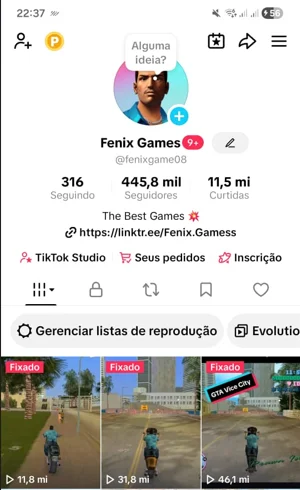 Conta Tiktok de Jogos e Games com 445K+ Seguidores - Monetizada | Alto Engajamento • Muito Ativa - Imagem Principal