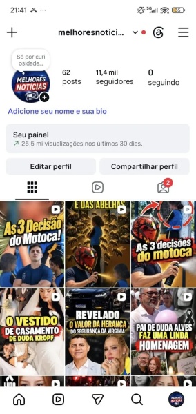 Conta Instagram de Outros com 11K+ Seguidores | Alto Engajamento • Muito Ativa