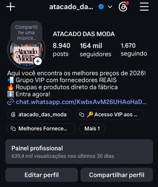 Conta Instagram de Outros com 164K+ Seguidores | Alto Engajamento • Muito Ativa