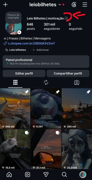 Conta Instagram de Motivação, Luxo e Empreendedorismo com 301K+ Seguidores | Alto Engajamento • Muito Ativa
