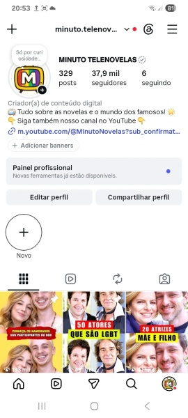 Conta Instagram de Fofoca e Celebridades com 37K+ Seguidores | Alto Engajamento • Muito Ativa