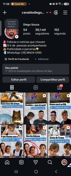 Conta Instagram de Fofoca e Celebridades com 39K+ Seguidores | Alto Engajamento • Muito Ativa