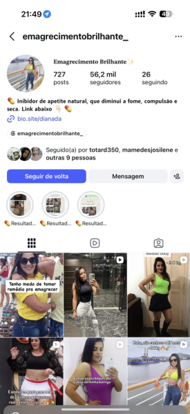 Conta Instagram de Outros com 4K+ Seguidores | Alto Engajamento • Muito Ativa
