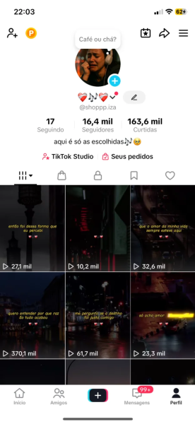 Conta Tiktok de Outros com 16K+ Seguidores | Alto Engajamento • Muito Ativa