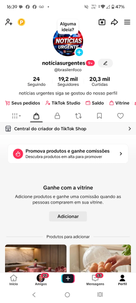 Conta Tiktok de Outros com 19K+ Seguidores | Alto Engajamento • Muito Ativa