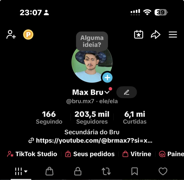 Conta Tiktok de Humor com 203K+ Seguidores | Alto Engajamento • Muito Ativa
