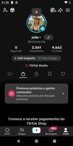 Conta Tiktok de Outros com 2K+ Seguidores | Alto Engajamento • Muito Ativa