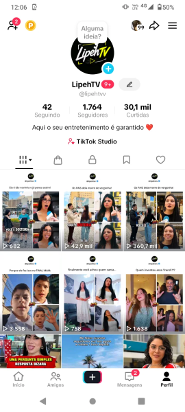 Conta Tiktok de Outros com 1K+ Seguidores | Alto Engajamento • Muito Ativa