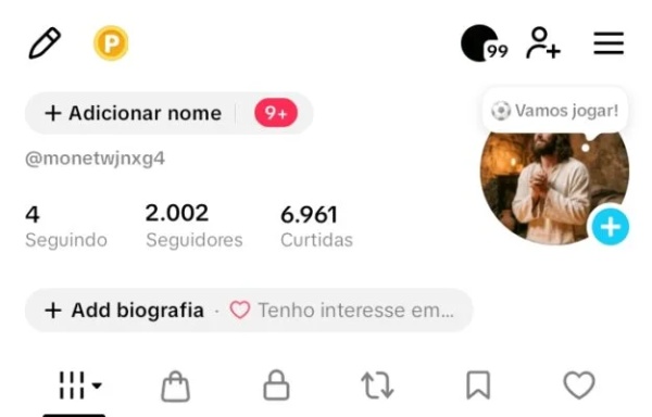 Conta Tiktok de Outros com 2K+ Seguidores | Alto Engajamento • Muito Ativa