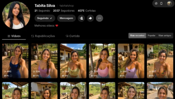 Conta Tiktok de Outros com 2K+ Seguidores | Alto Engajamento • Muito Ativa