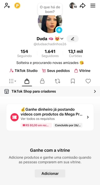 Conta Tiktok de Outros com 1K+ Seguidores | Alto Engajamento • Muito Ativa