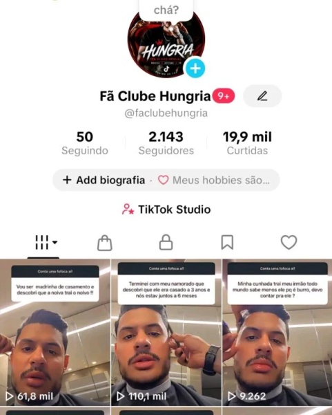 Conta Tiktok de Outros com 2K+ Seguidores | Alto Engajamento • Muito Ativa