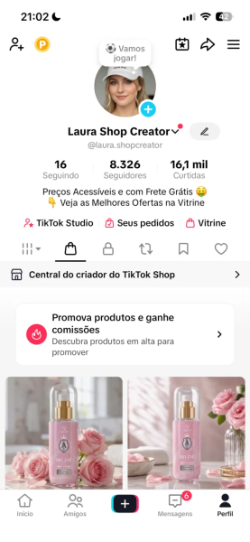 Conta Tiktok de Outros com 3K+ Seguidores | Alto Engajamento • Muito Ativa