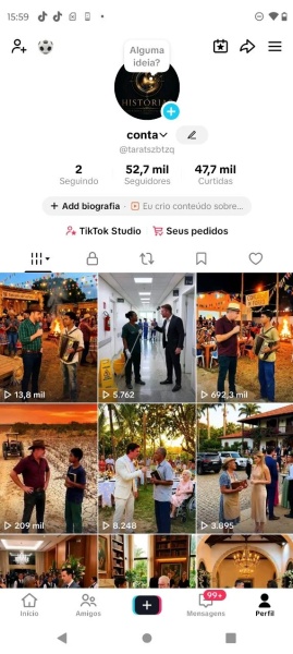 Conta Tiktok de Outros com 54K+ Seguidores | Alto Engajamento • Muito Ativa