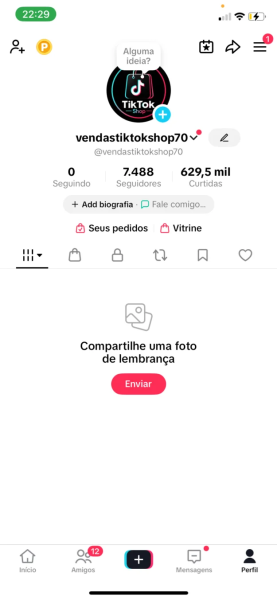 Conta Tiktok de Outros com 7K+ Seguidores | Alto Engajamento • Muito Ativa