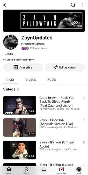 Conta YouTube de Outros com 121 Inscritos | Alto Engajamento • Muito Ativa