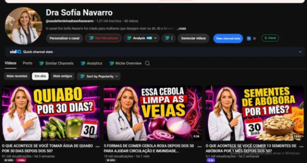 Conta YouTube de Medicina e Saúde com 1K+ Inscritos | Alto Engajamento • Muito Ativa