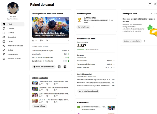 Conta YouTube de Filmes e Séries com 2K+ Inscritos - Monetizada | Alto Engajamento • Muito Ativa