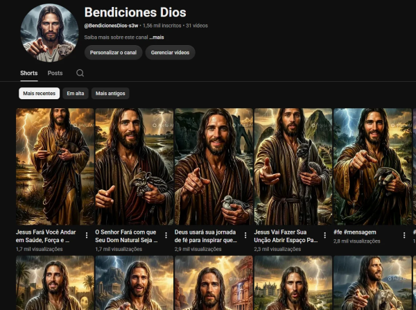 Conta YouTube de Religião e Espiritualidade com 1K+ Inscritos | Alto Engajamento