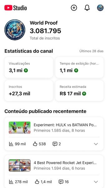 Conta YouTube de Outros com 3M+ Inscritos - Monetizada | Alto Engajamento • Muito Ativa
