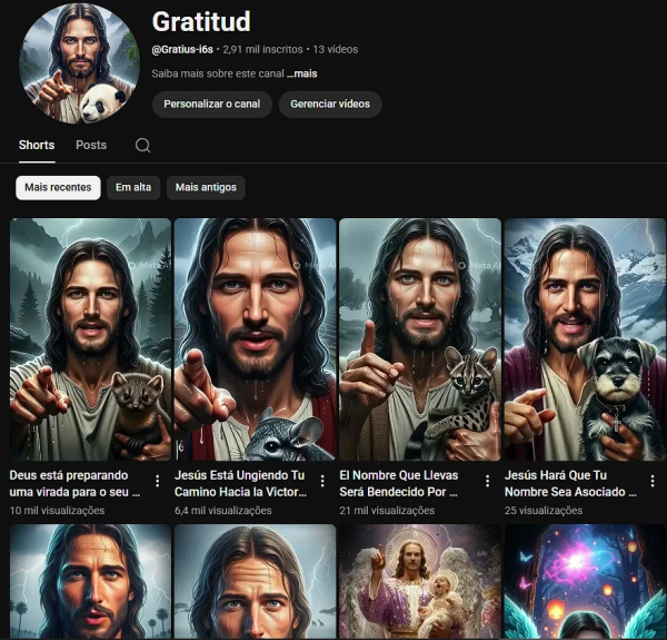 Conta YouTube de Religião e Espiritualidade com 3K+ Inscritos | Alto Engajamento • Muito Ativa
